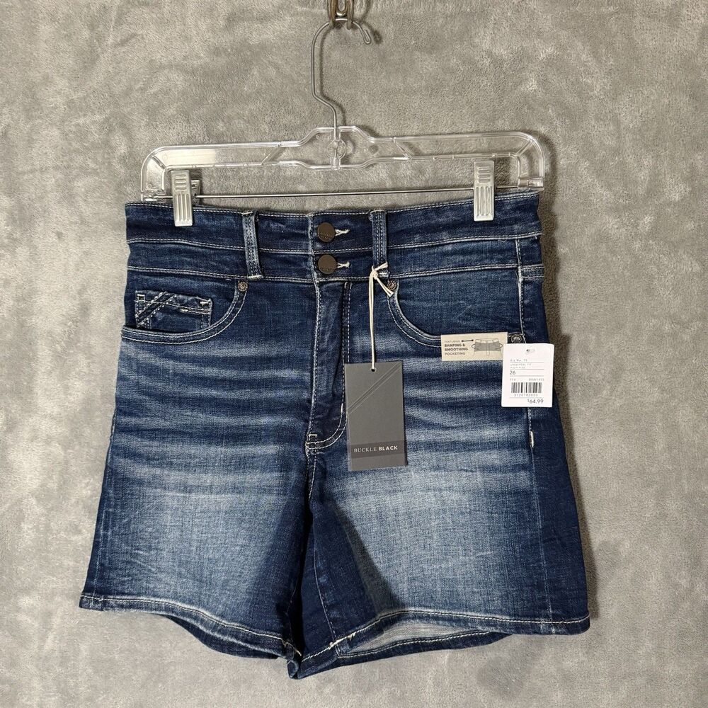 NWT Buckle Black Jean Shorts Women Size 26 Denim Fit No. 75 High Rise Shaping